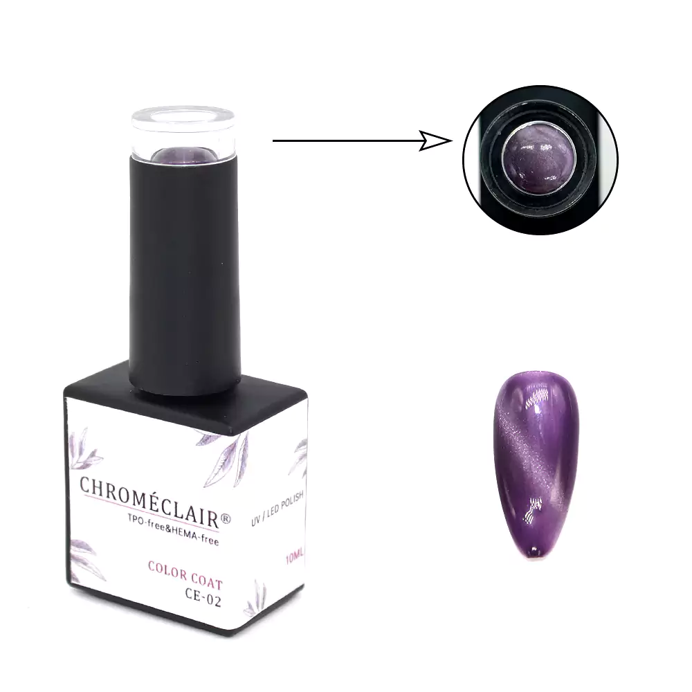 Gel vernis sans héma et sans TPO Cat Eye CE02 10 ml CHROMÉCLAIR