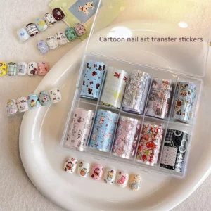 Nagelfolien-Transfersticker, 10 Rollen/Box