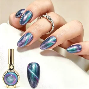 Cat Eye Gel Polish Purple and Green Color HEMA-Free and TPO-Free CE13